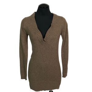 Love Stitch Knit Wool Angora V-Neck Sweater - Women’s S